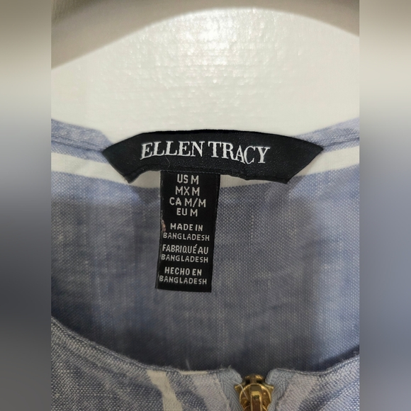 Blue and White Striped Blouse - Picture 4 of 7